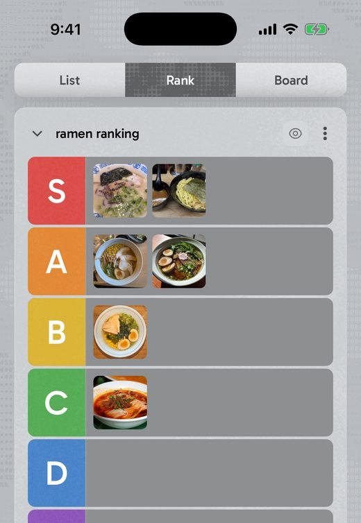 a ramen tier list from S to D